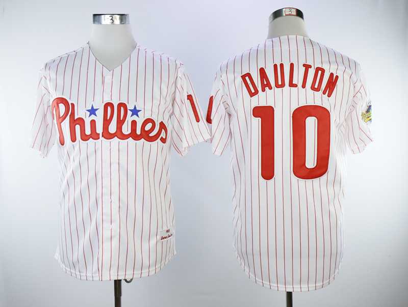 Phillies 10 Darren Daulton White 1993 Cooperstown Collection Baseball Jerseys